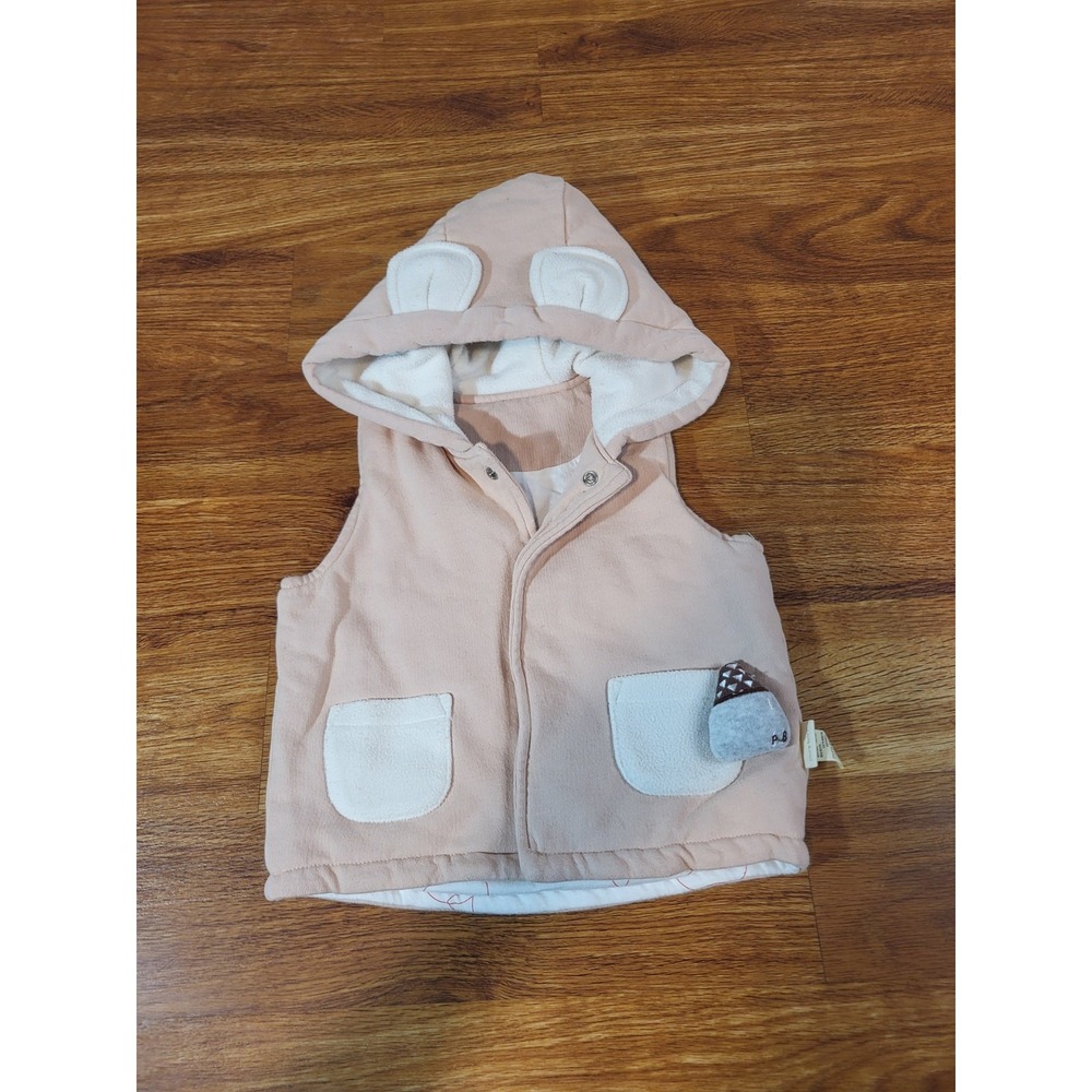 PureBorn Pure Born Pink Size 2T Snap Vest Woodland Natural Whimsical